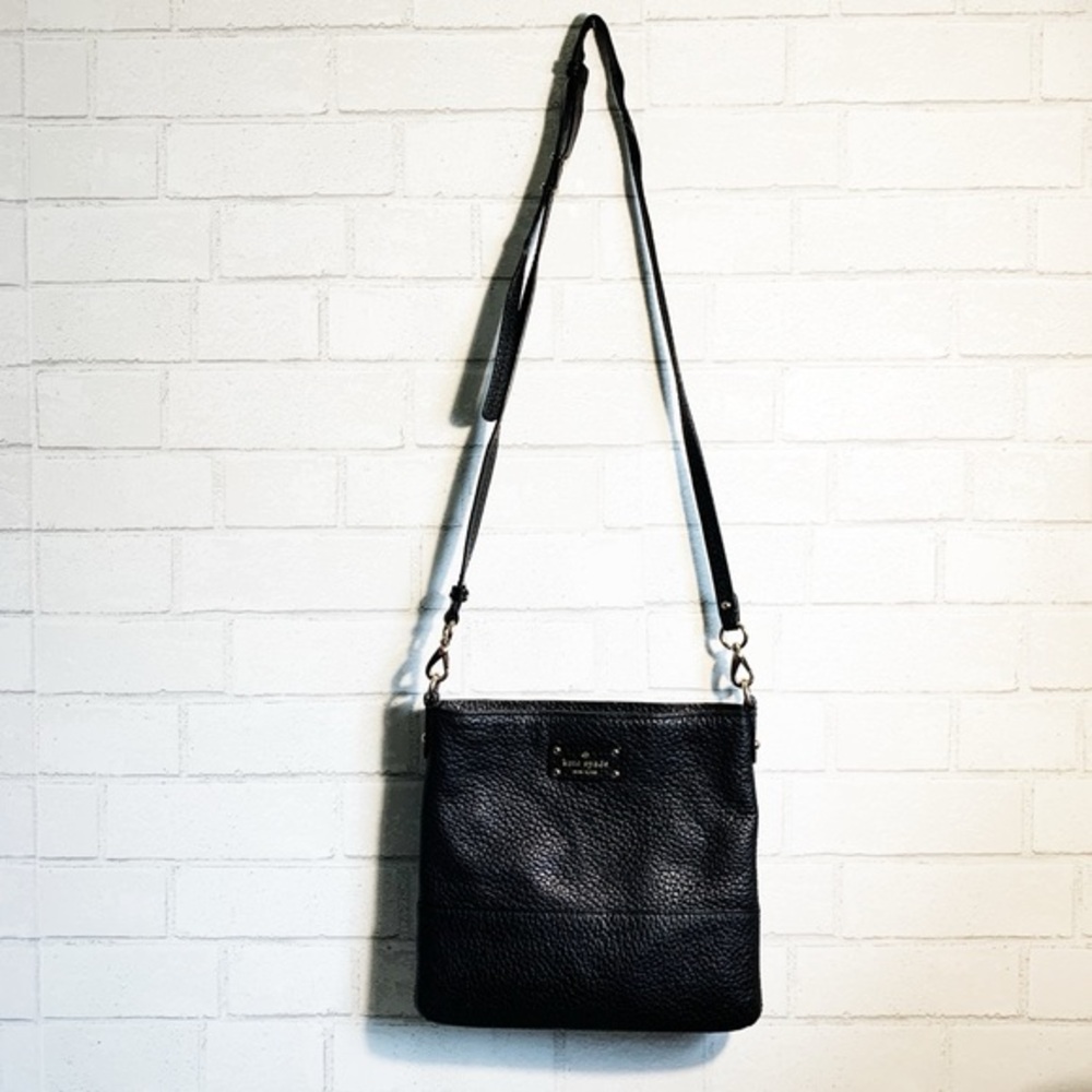 Kate Spade Vintage Black Pebble Crossbody Bag Adjustable 100% Leather